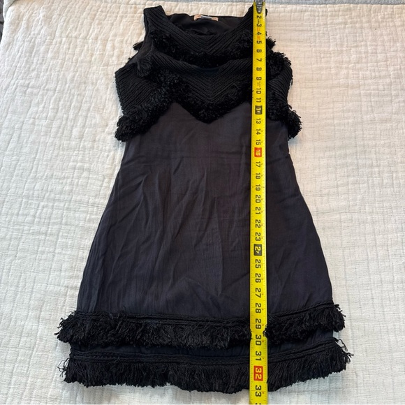 Vintage Mara Hoffman Mini Dress Women's 2 Black Fringe Open Back Revolve - Picture 8 of 12